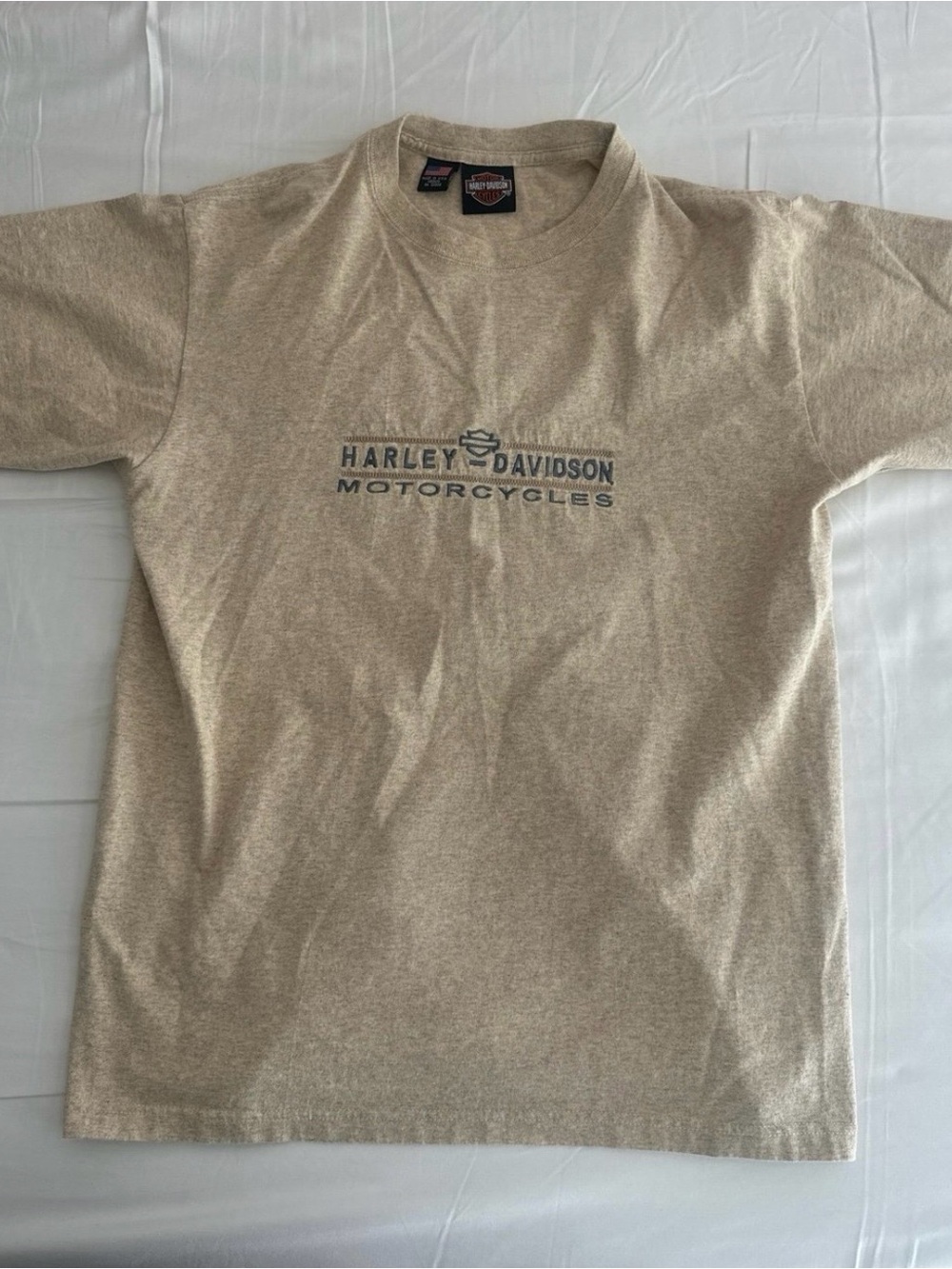 Harley-Davidson Beige Short Sleeve Logo Tee